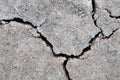 Close up of dry cracked ground surface Royalty Free Stock Photo
