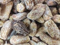 A close up of dry dates