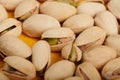 Close up of dry group pistachio