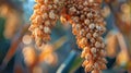 Close-Up of Drying Acorns on Twine for Autumn Decorations