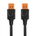 Close-up of a dual USB cable with an orange connector. isolated on white background Royalty Free Stock Photo