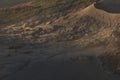 Close-up of the dunes and the caldera of the Bromo volcano, Indonesia