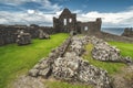 Close-up Dunluce castle ruins. Northern Ireland. Royalty Free Stock Photo