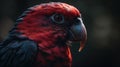 Close up Dusky lories with red and black feather. Generative AI