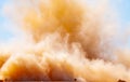 Close up of dust storm in the Arabian desert