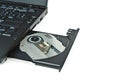 Close up of a dvd laptop tray Royalty Free Stock Photo