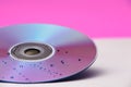 Close up of a DvD with water drops on it Royalty Free Stock Photo