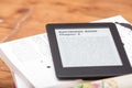 Close up of an e-book reader Royalty Free Stock Photo
