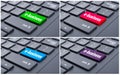 Close-up of e-business key on modern keyboard