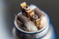 Close up on e-cigarette coils Royalty Free Stock Photo