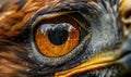 Close-up of eagle's eye. Macro of hawk's eye Royalty Free Stock Photo