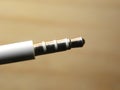 Close up of earphone cable jack Royalty Free Stock Photo