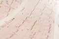 Close up of ECG, electrocardiogram. work of a healthy heart on paper.