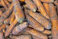 close-up of eco-friendly sweet carrots by weight in a supermarket. Royalty Free Stock Photo