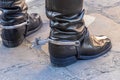 Close-up of an Ecuadorian military boot and spur