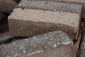 Close up on edge stone for sidewalks and paving Royalty Free Stock Photo