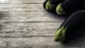 Close up of eggplants vegetable on white wood board with copy space raw food vegetarian Royalty Free Stock Photo