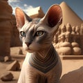 Egypt Cat Close Up. Generative AI Royalty Free Stock Photo