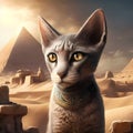 Egypt Cat Close Up. Generative AI Royalty Free Stock Photo