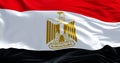 Close-up of Egypt national flag waving in the wind