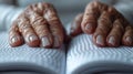 A close-up of elderly hands reading Braille Royalty Free Stock Photo