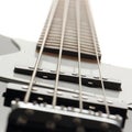 Close up of electric bass guitar