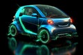 Close up of electric car model. Generative AI
