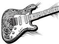 Close-up electric guitar. in hand-drawn style