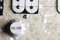 Close-up of electric guitar pickups and volume knob Royalty Free Stock Photo