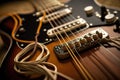 close-up of electric guitar strings, with jingle and twang Royalty Free Stock Photo