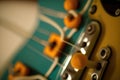 close-up of electric guitar strings, with jingle and twang Royalty Free Stock Photo