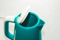 Close-up of an electric kettle that heats water, scum from water Royalty Free Stock Photo
