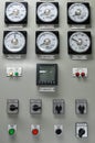 Close up of an Electric meter,Electric utility meters for an apartment complex or offshore oil and gas plant.
