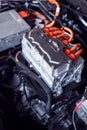 Close Up Of Electric Motor In Engine Bay Of Environmentally Friendly Zero Emission Electric Car Royalty Free Stock Photo