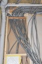 Electrical wiring. Electric wire installation in house. Royalty Free Stock Photo