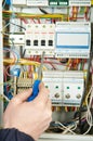 Close-up of Electrician work Royalty Free Stock Photo