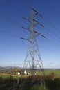 Close Up of an Electricity Pylon in a Field within the small village of Aberlemno Royalty Free Stock Photo