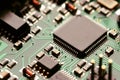 Close-up of electronic circuit board with components