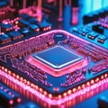 Close-up of electronic circuit board with microchips. Royalty Free Stock Photo