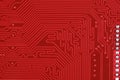 Close-up of electronic circuit red board background Royalty Free Stock Photo