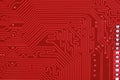 Close-up of electronic circuit red board background Royalty Free Stock Photo