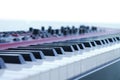 Close-up of an electronic keyboard with its keys in the foreground Royalty Free Stock Photo
