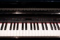 Close up of electronic piano keys close frontal view Royalty Free Stock Photo