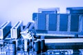 Close up of Electronic Ram random access memory on Mainboard computer Royalty Free Stock Photo