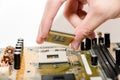 Close up of electronics circuit mainboard board Royalty Free Stock Photo