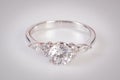elegant diamond ring on the white background. Diamond ring