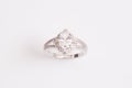 elegant diamond ring on the white background. Diamond ring