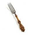Elegant Ornate Fork, Bronze and Silver Royalty Free Stock Photo