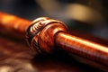 close-up of elegant violin bow tip and winding Royalty Free Stock Photo