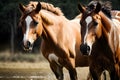 A close up of elegant wild horses